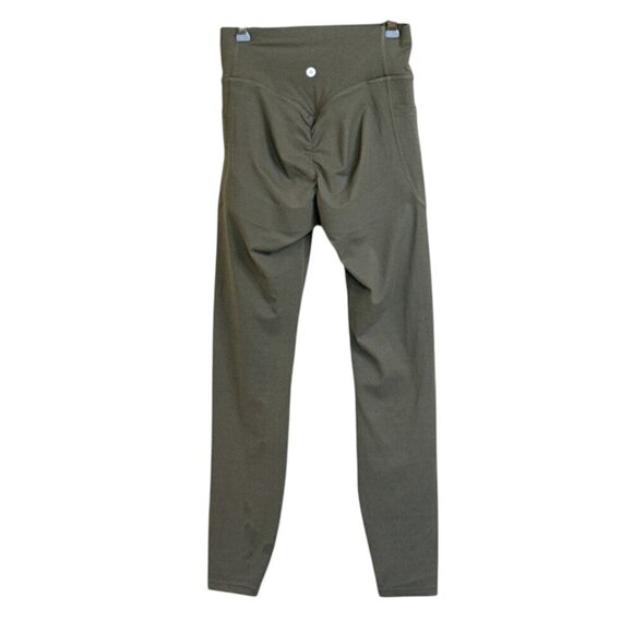 Halara Womens UltraSculpt Mid Rise Tummy Control Side Pocket Green Leggings XS - Picture 5 of 5